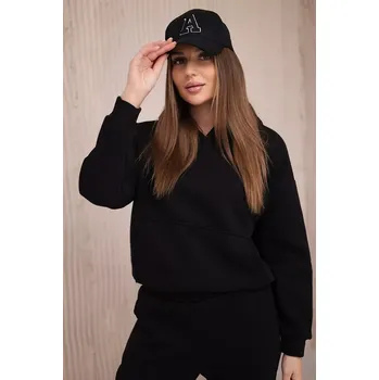 Zateplený komplet s mikinou se zavazováním dole v černé barvě Kesi černá 3086396