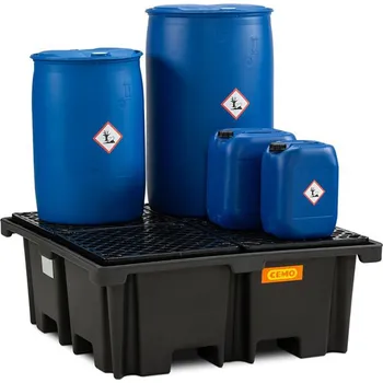 Olejová vana CEMO ZÁCHYTNÁ VANA PE S PE ROŠTEM (4x 200 l sud, objem 400l)