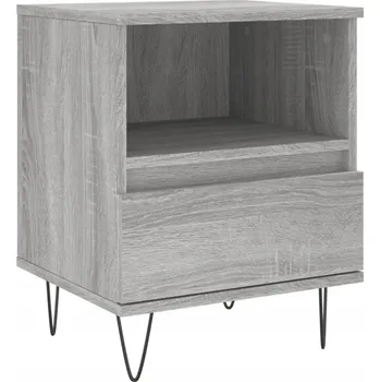 Noční stolek Noční stolek dřevěno-kovový šedý 40x35x50cm