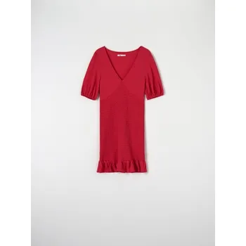 Dámské šaty Sinsay - Mini šaty s nabíráním - červená - 6351U-33X - 6351U-33X-S