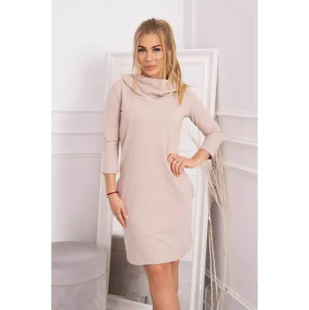 Dámské šaty Šaty s kapucí a kapsami béžové barvy Kesi krémová 3090165