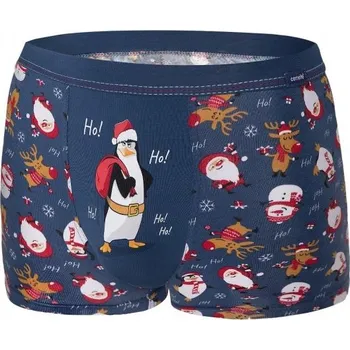 Pánské spodní prádlo pánské vánoční boxerky CORNETTE 007/56 ho! ho! Barva: modrá, Velikost: XL