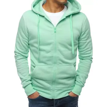 Pánská mikina Mintová basic mikina na zip a s klokaní kapsou BX5231 Velikost: L