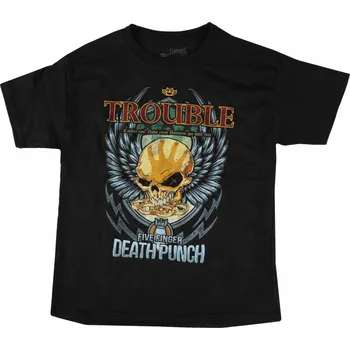 Pánské tričko Tričko metal dětské Five Finger Death Punch - Trouble - ROCK OFF - FFDPTS35BB - 7-8