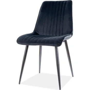 Jídelní židle Židle Kim Velvet, černý Bluvel 19, kov černá matná