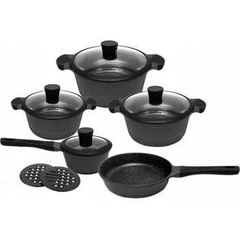 Sada nádobí ZESTAW GARNKÓW 10 SZTUK ALUMINIOWE MARMUR ZILNER GARNKI ZESTAW 10 ELEMNTÓW