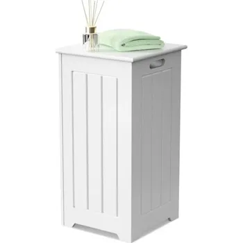 Koš na prádlo Costway Koš na prádlo dřevěný, bílý, 61 x 30 x 30 cm BA7397