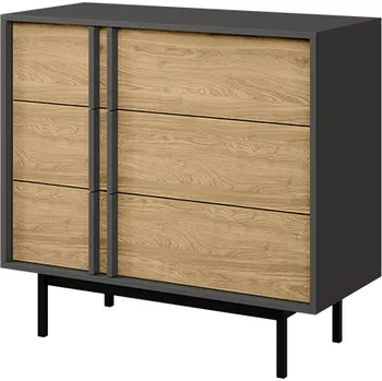 Komoda Jurek Komoda ALSY 8 Kombinace barev: antracit/ dub olejovaný