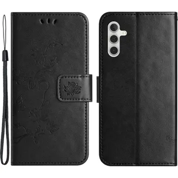 Pouzdro na mobilní telefon Flower knížkové pouzdro na Samsung Galaxy S24 FE - černé