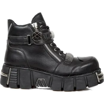 Pánská zimní obuv boty kožené pánské - VEGAN NEGRO VEGAN, VEGAN NEGRO - NEW ROCK - M.1065-VR1 - 43