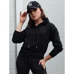 Černá crop mikina s kapucí TRENDHOOD BY1307 Velikost: XL