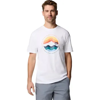 Pánské tričko Bílé pánské tričko s potiskem Columbia Path Lake II Graphic Tee 1934814111 Velikost: XL