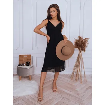 Dámské šaty Černé dámské boho šaty s výšivkou EY1785 Velikost: M