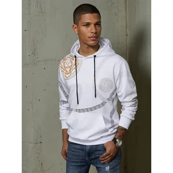 Pánská mikina Bílá pánská mikina s potiskem BX5574 Velikost: 2XL