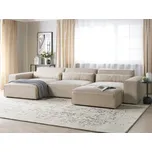 Modulární pravá rohová pohovka se 3 sedadly a podnožkou čalouněná krémovým sametem v moderním minimalistickém stylu. Beliani