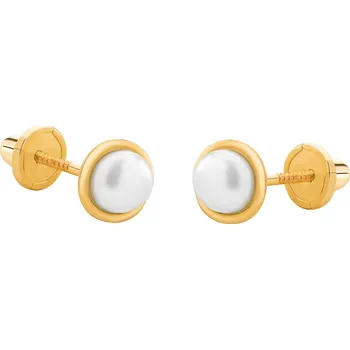 Náušnice Brilio Půvabné náušnice ze žlutého zlata s pravou perlou 14/140.490/17P + 2 měsíce na vrácení zboží