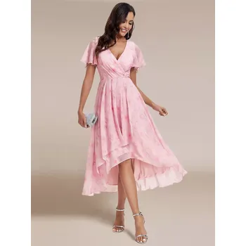 Dámské šaty Ever Pretty dámské šaty květy 02084-5 růžová XL