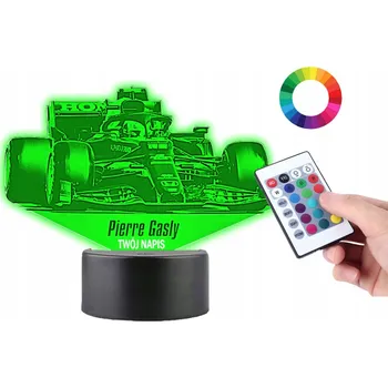 Lampička LAMPičKA na SKLE Formule 1 Pierre Gasly 3D LED RGB + DÁLKOVÝ OVLADAČ 16 BAREV