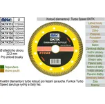 Kotouč diamantový turbo-speed pro úhlové brusky DKTK180