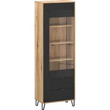 Knihovna Vitrína 1w2s (A) dub evok / černý Bellano