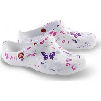 Dámské pantofle Francouzské pantofle Schu'zz Globule 0029 bílé s potiskem motýlů 38