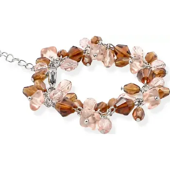 Náramek Náramek s korálky růžová-topaz