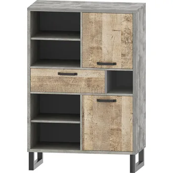 Knihovna Regál 2d1s šedá / dub pískový Bari