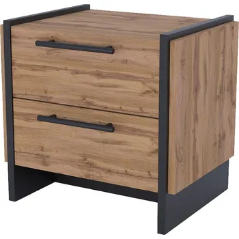 Noční stolek Noční stolek 2s dub wotan / černý Amino