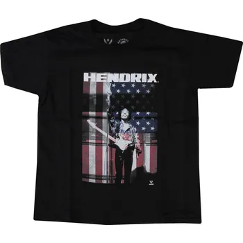 Oblečení a móda Tričko metal dětské Jimi Hendrix - Peace Flag - ROCK OFF - JHXTS12BB - 7-8