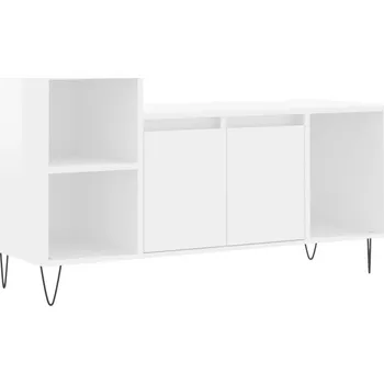 Televizní stolek TV stolek bílý vysoký lesk 100x35x55 cm