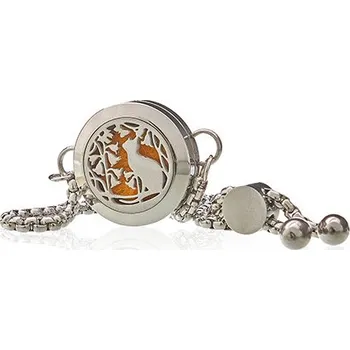 Náramek Aroma Náramek - Kočka & Květy - 20 mm, nerezová ocel