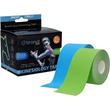 Tejpovací páska BronVit Sport Kinesio tape set, 2 x (5 cm x 6 m) Velikost: Modrá + zelená