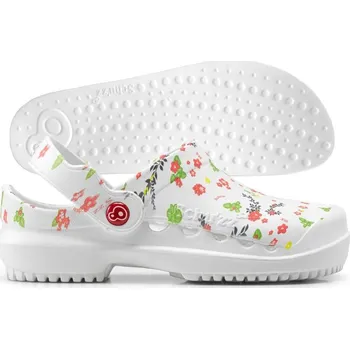 Dámské pantofle Pantofle Schu'zz Protect 0132 bílé s potiskem květin 40