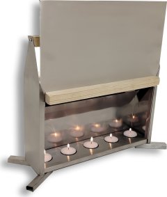 Přenosné topení pro myslivce na svíčky nerez 220 × 330 × 85 mm