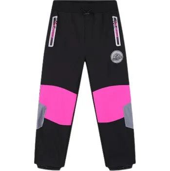 Dívčí kalhoty Dívčí softshellové kalhoty černé Kugo HK5655 (Dívčí nezateplené softshellové kalhoty)