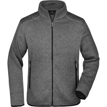 pracovní bunda James & Nicholson Bunda JN 762, pletená fleecová, pánská COT020762o2602-dark grey m M Šedá tmavá/stříbrná