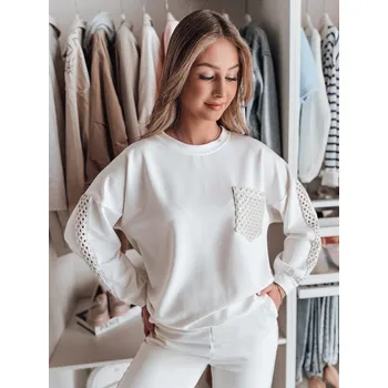 Dámská mikina Dámská smetanová mikina s jemným krajkovým akcentem LUXEEN RY2793 Velikost: ONE SIZE