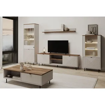 Obývací stěna Obývací sestava 3.14 m + konferenční stolek kašmír / dub castello Evo