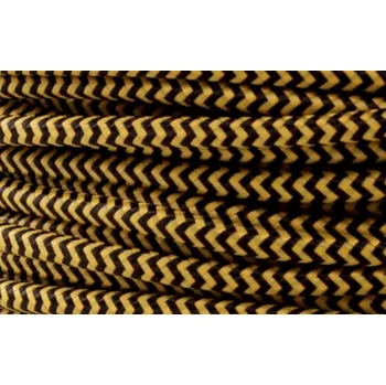 elektrický kabel Kabel v opletu 2x0,75 černo-žlutý 1m