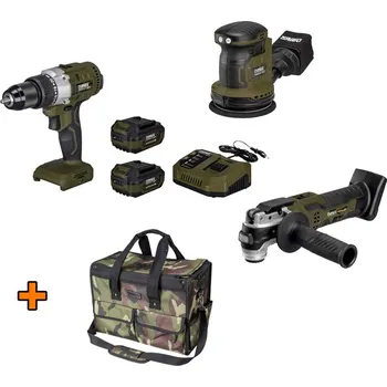 Sada nářadí Sada aku nářadí Narex CAMOUFLAGE 18 - CSV 13-2, CBE 125-3, CPM 3E, Brašna CTP 50