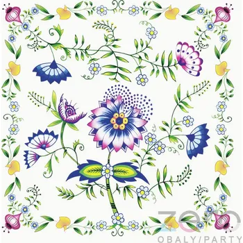 Papírový ubrousek Ubrousky &#039;Maki&#039; 33x33 cm 3N (20 ks) - cibulákové výšivky