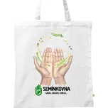 BIO plátěná taška s potiskem BIO ruce se semínky
