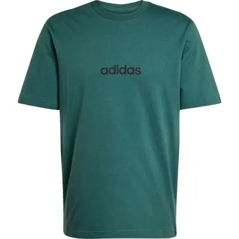 Pánské triko adidas ESSENTIALS SINGLE S Tmavě zelená, Černá