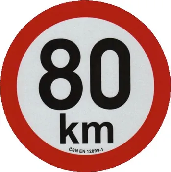 Samolepicí dekorace na vozidlo Samolepka rychlosti 80 km/h, pr. 150 mm retroreflexní