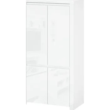 Šatní skříň Skříň čtyřdveřová Lingo 106x202x56 cm Bílý lesk
