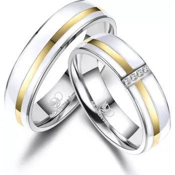 Prsten Snubní prsteny z chirurgické oceli ES-39 se smaltem