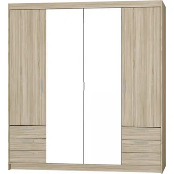 Šatní skříň Skříň Enja 4D6S se zrcadlem dub sonoma
