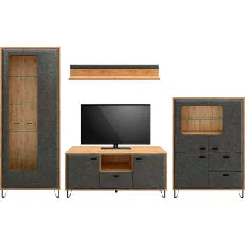 Obývací stěna Obývací sestava 3.2 m Grace dub navarra / grafit