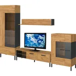 Obývací sestava 3.1 m dub craft zlatý / antracit Santes