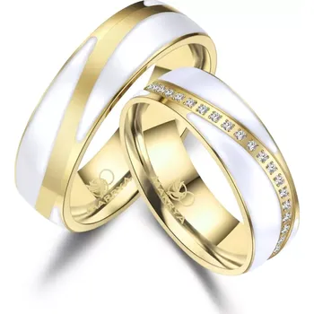 Prsten Snubní prsteny z chirurgické oceli ES-40 se smaltem